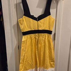 MaxandCleo Yellow/ Black Cocktail Swing Dress Size 10